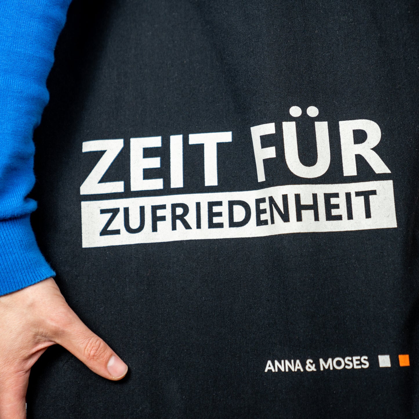 „Zeit für Zufriedenheit“ – Bio-Baumwolltasche